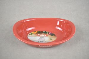 PLAT PYREX SUPREME OVAL ROUGE 26*18CM